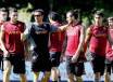 I giallorossi in allenamento a Trigoria
