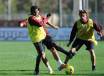 Il gruppo giallorosso a lavoro sui campi di Trigoria (Foto: A.S.Roma)
