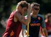 Il capitano della Roma Francesco Totti con l'allenatore Luis Enrique