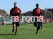 Totti e Juan durante la seduta di allenamento