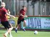 La As Roma in allenamento a Trigoria