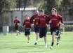 La As Roma in allenamento a Trigoria