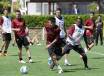La Roma in allenamento a Trigoria (Getty Images)