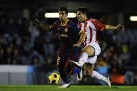 Il terzino destro del Barcellona Martin Montoya in un'azione di gioco