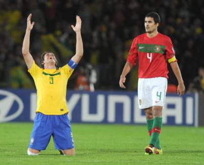 Brazilian defender Bruno Uvini (L) celeb