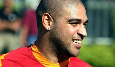 L'attaccante brasiliano Adriano Lite Ribeiro con la maglia della Roma