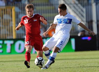 Federico Viviani, a sinistra nella foto, con la maglia del Padova (Getty Images)