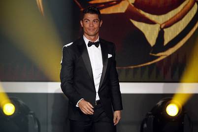 Cristiano Ronaldo alla cerimonia di consegna del Pallone d'Oro (Getty Images)