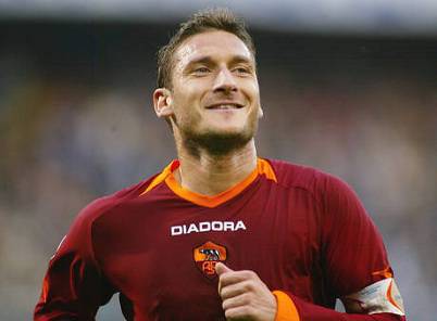 Il capitano giallorosso Francesco Totti