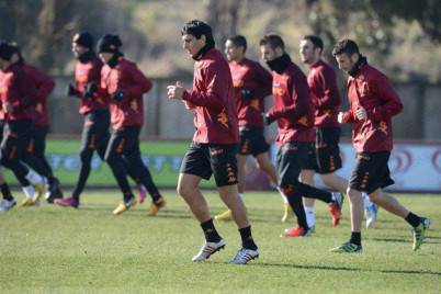 La As Roma in allenamento