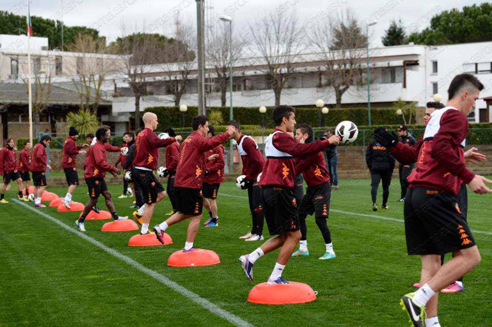 La As Roma in allenamento