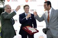 Parnasi brinda con Pallotta e Zanzi