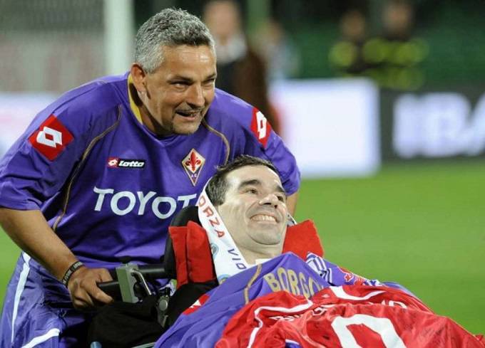 Stefano Borgonovo con Roberto Baggio