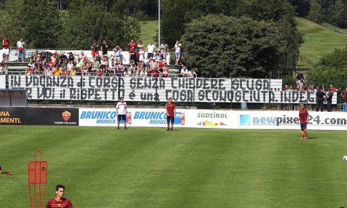 Lo striscione di ieri