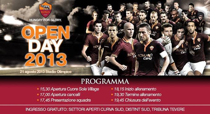 Il programma dell'Open Day giallorosso