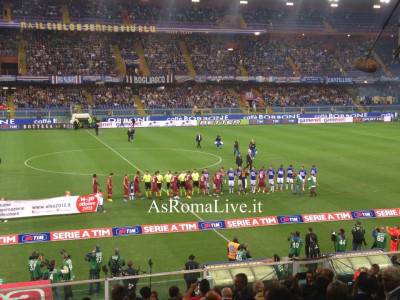 Roma e Sampdoria si preparano al calcio d'inizio