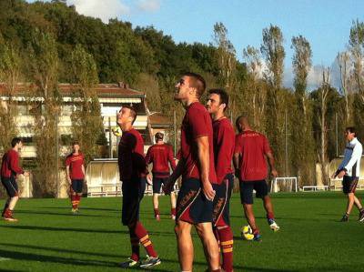 La Roma in allenamento