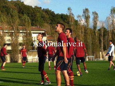 La Roma in allenamento