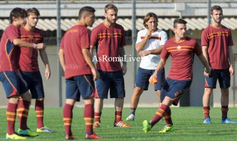 La Roma in allenamento