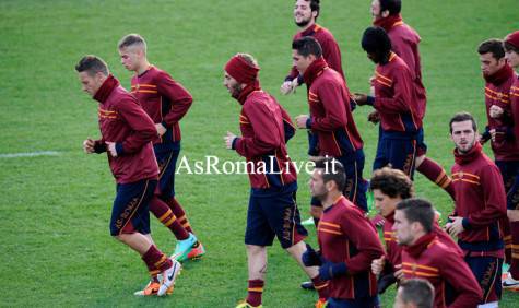 La squadra durante l'allenamento