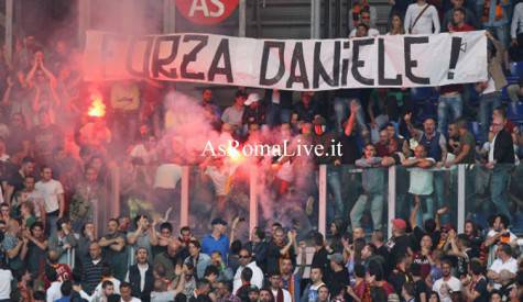 Roma-Juventus Striscione Daniele