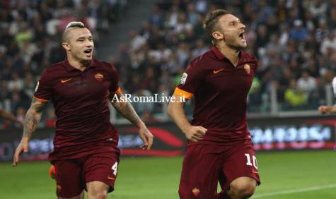 Juventus-Roma esultanza Totti