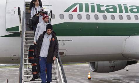 La Roma è atterrata a Rotterdam