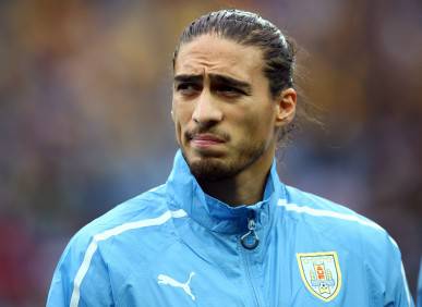 SAO PAULO, BRAZIL - JUNE 19: Martin Caceres of Uruguay looks on before the 2014 FIFA World Cup Brazil Group D match between Uruguay and England at Arena de Sao Paulo on June 19, 2014 in Sao Paulo, Brazil. (Photo by Julian Finney/Getty Images)