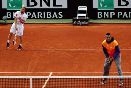 Totti e Kyrgios (getty images) AsRl