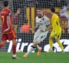 Roma-Bayer Leverkusen, alta tensione al momento del gol: nasce un parapiglia