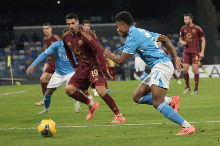 Celik in azione contro il Napoli