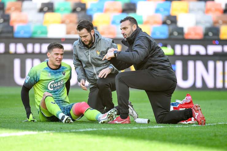 Filip Stankovic infortunato a terra