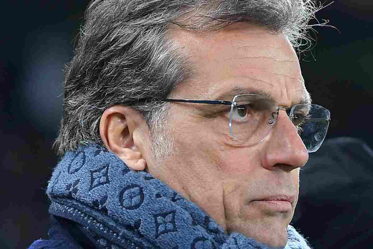 Un accigliato Cristiano Giuntoli, direttore tecnico della Juventus