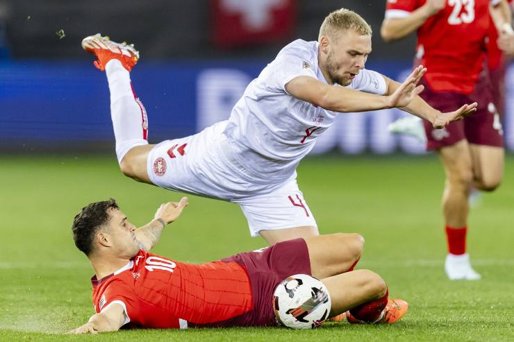 Vicotr Nelsson in azione con la Danimarca