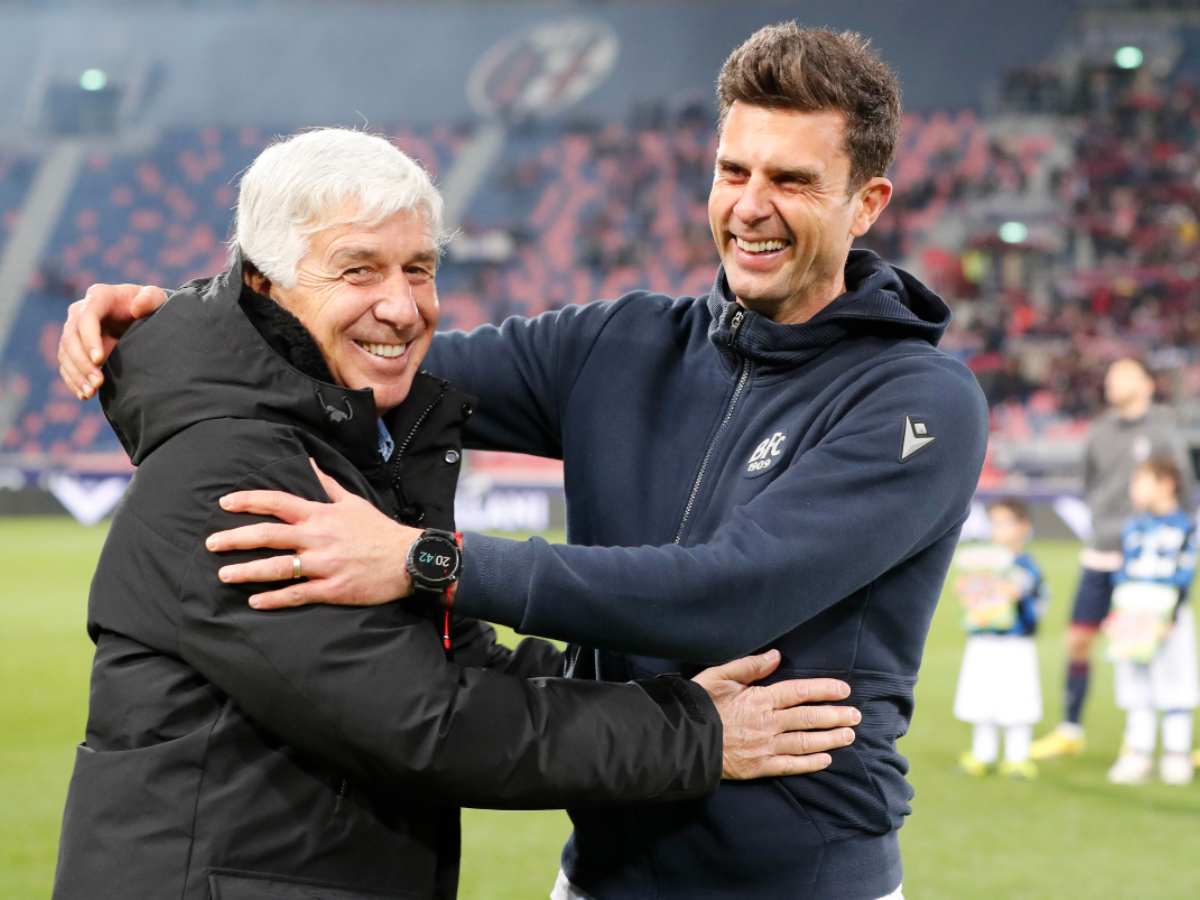 Gian Piero Gasperini e Thiago Motta prima della gara di campionato