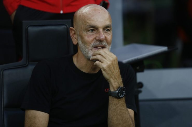 Stefano Pioli sulla panchina del Milan