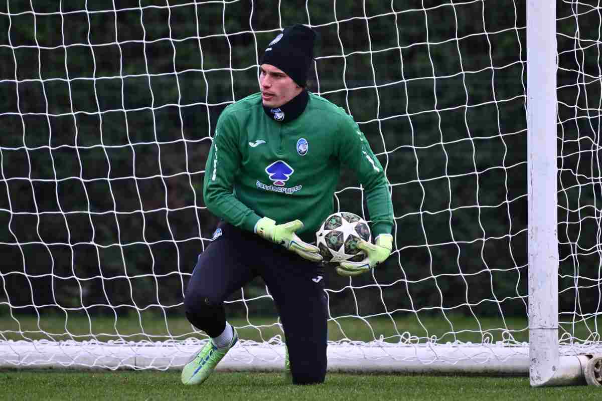 Carnesecchi in allenamento con l'Atalanta