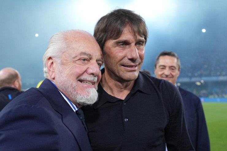 De Laurentiis e Conte festeggiano a Napoli