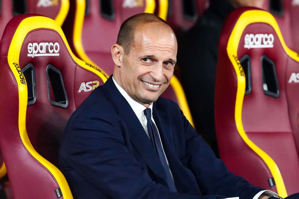 Massimiliano Allegri in panchina allo Stadio Olimpico