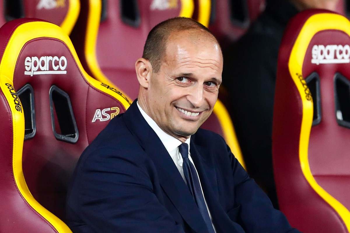 Max Allegri in panchina all'Olimpico