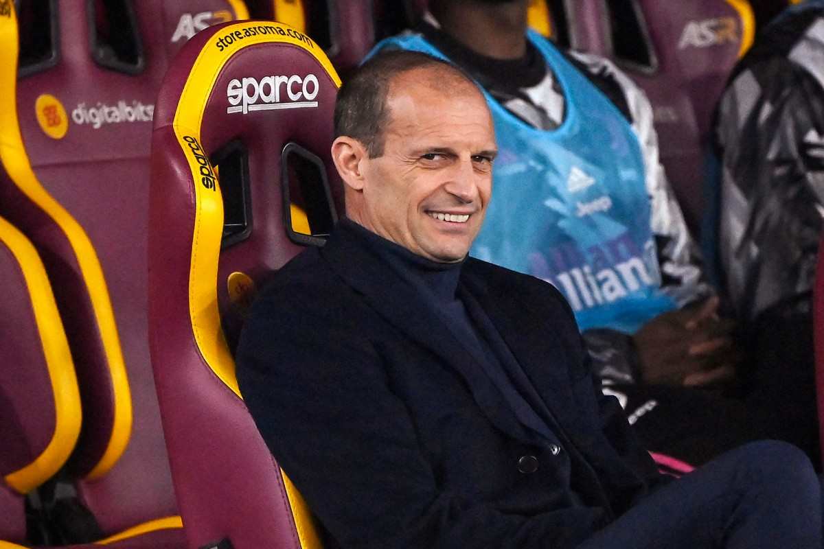 Max Allegri in panchina all'Olimpico
