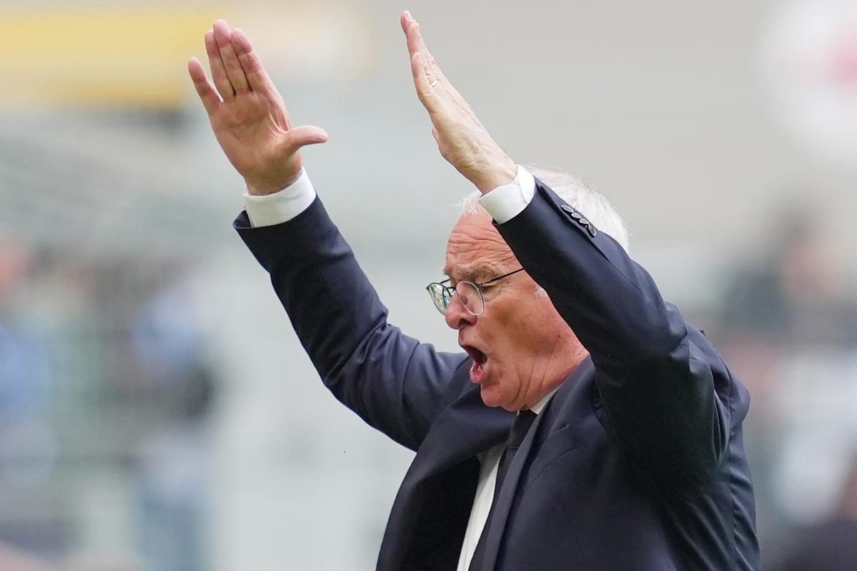 Un emotivamente coinvolto Claudio Ranieri, tecnico della Roma