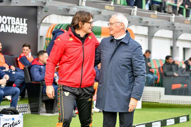 Paolo Vanoli e Claudio Ranieri si salutano calorosamente prima della gara