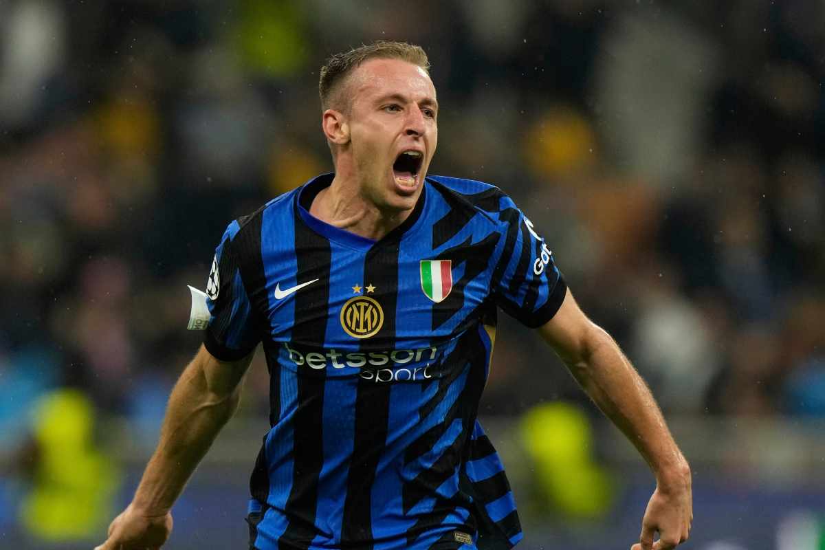 Frattesi dopo l'importantissimo gol contro il Barcellona