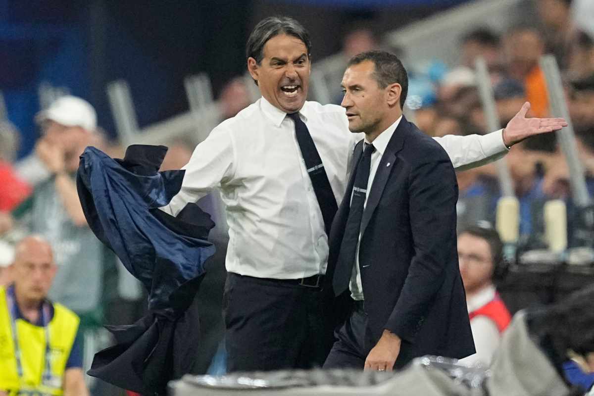 Simone Inzaghi, allenatore dell'Inter, durante la finale di Champions League col PSG
