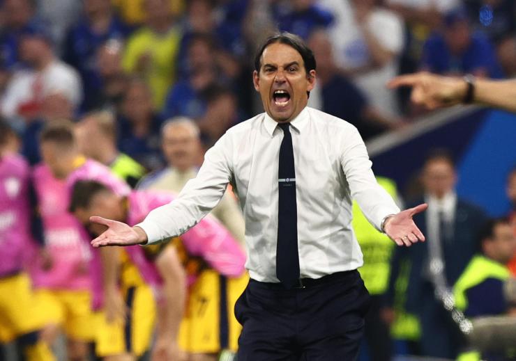 Simone Inzaghi, tecnico dell'Inter, durante la finale contro il PSG