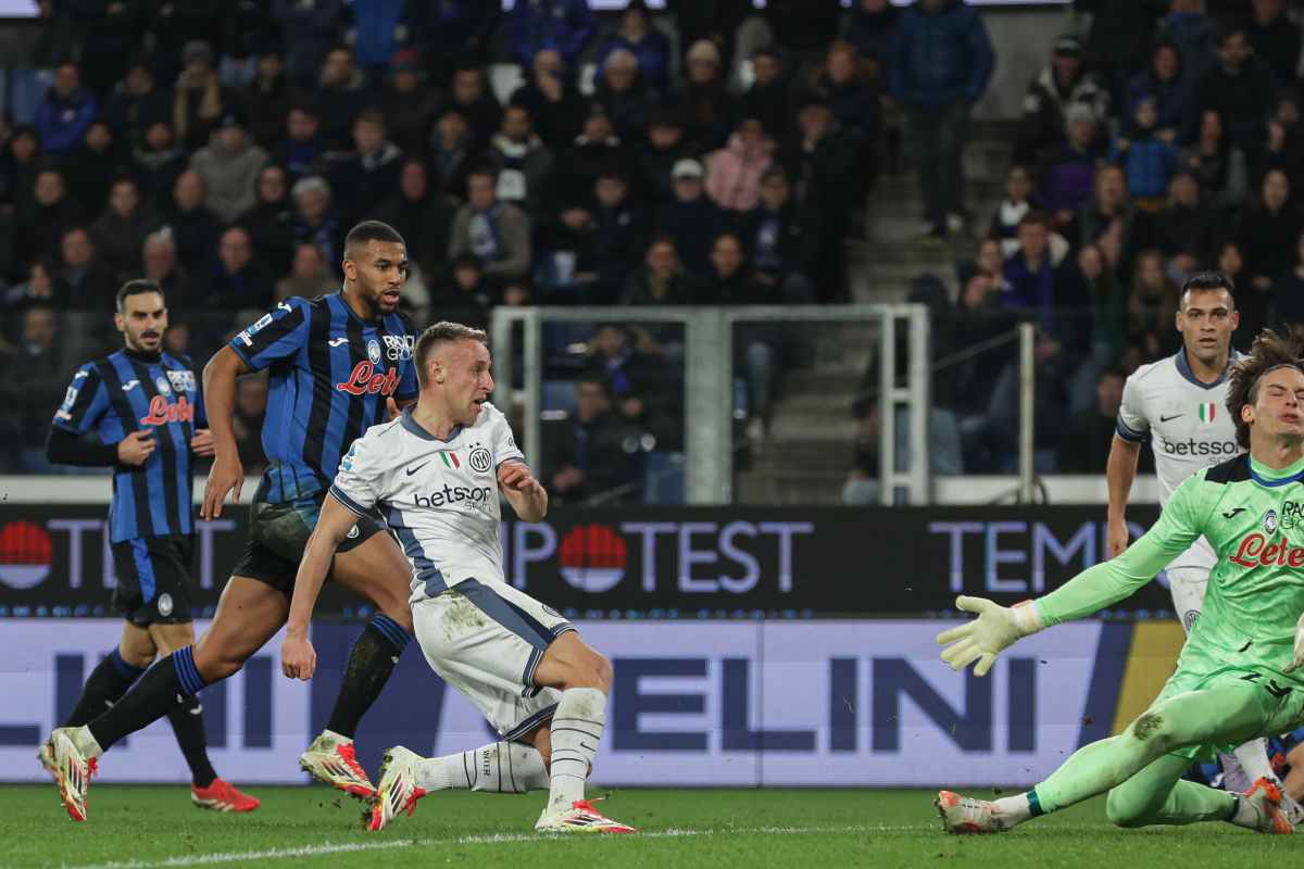 Davide Frattesi, centrocampista dell'Inter, qui in gol contro l'Atalanta di Gasperini