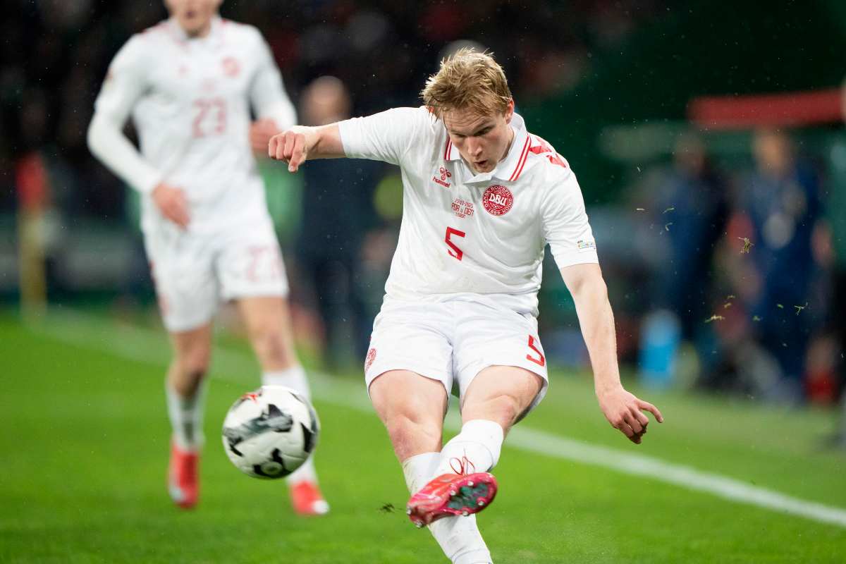 Kristiansen con la maglia della Danimarca