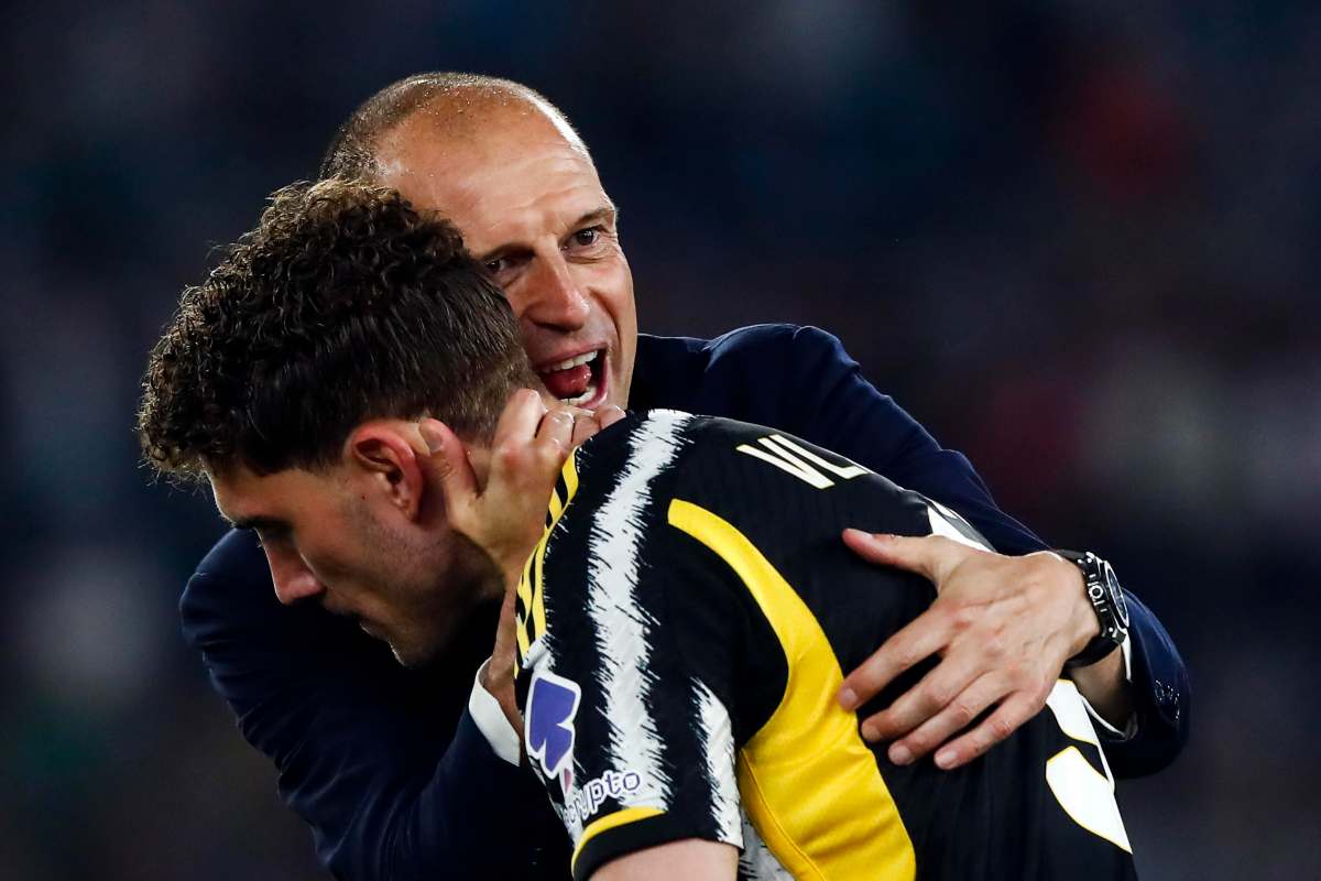 Massimiliano Allegri e Dusan Vlahovic ai tempi della Juventus