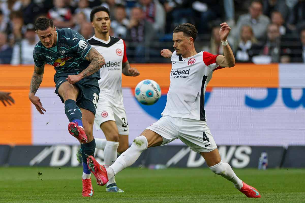 Benjamin Šeško, attaccante del Lipsia, in azione